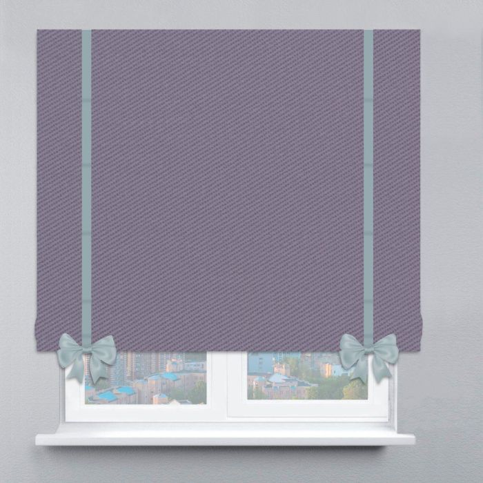 Римська штора Блекаут Перфект з кантами та бантами бузковий