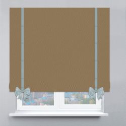 Римська штора Блекаут Перфект з кантами та бантами пісочний