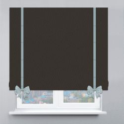 Римська штора Блекаут Перфект з кантами та бантами шоколадний