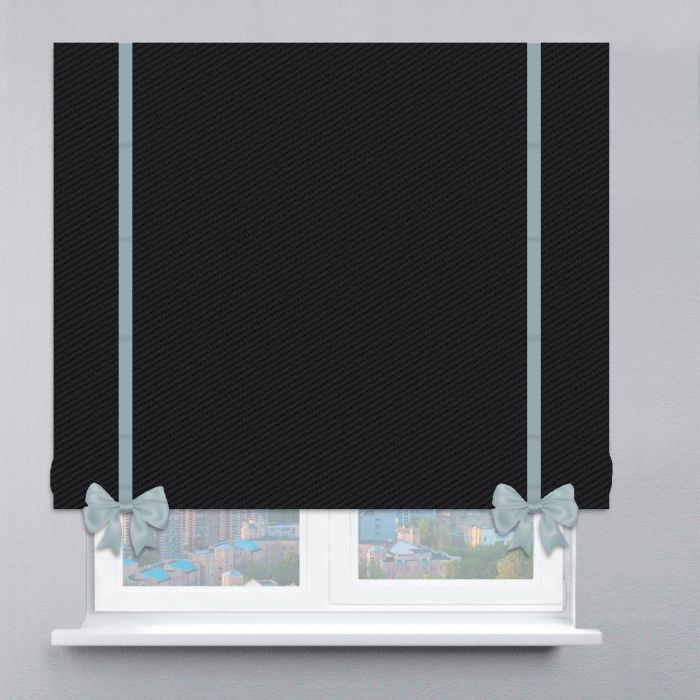 Римська штора DECOLIV Блэкаут Перфект с кантами и бантами черный