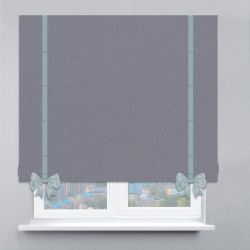 Римська штора Блекаут Перфект з кантами та бантами графітовий