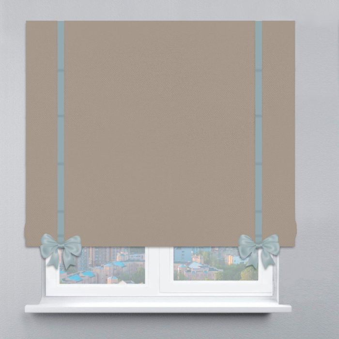 Римська штора Велюр з ланцюжковим карнизом з кантами та бантами лате