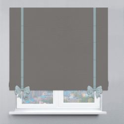 Римська штора Велюр з ланцюжковим карнизом з кантами та бантами світло-сірий