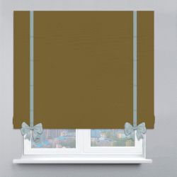 Римська штора Велюр з кантами та бантами гірчичний