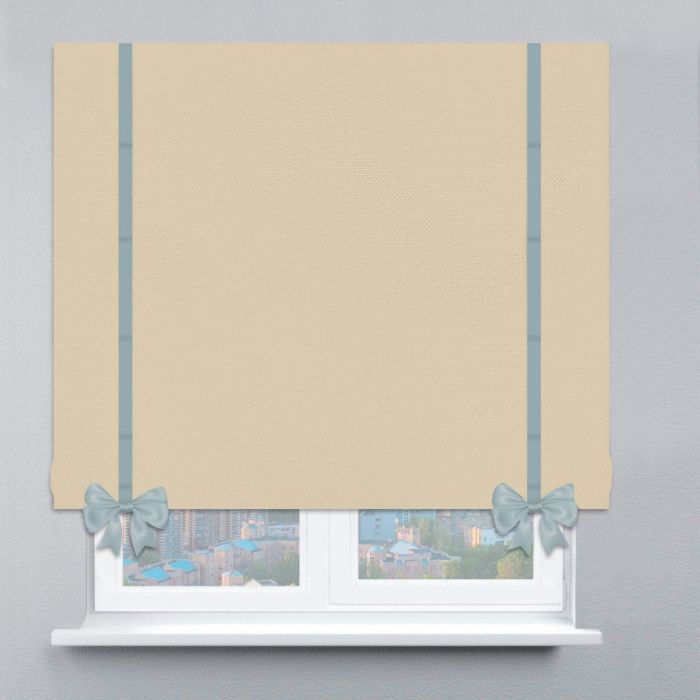 Римська штора DECOLIV Велюр с кантами и бантами бежевий