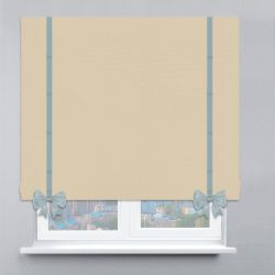 Римська штора Велюр з кантами та бантами бежевий