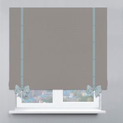 Римська штора Велюр з кантами та бантами антрацитовий