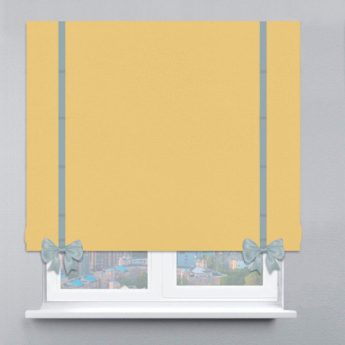 Римська штора DECOLIV Велюр с кантами и бантами желтый