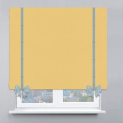 Римська штора Велюр з ланцюжковим карнизом з кантами та бантами жовтий