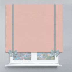 Римська штора Велюр з ланцюжковим карнизом з кантами та бантами пудровий