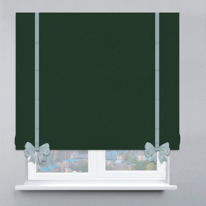 Римська штора DECOLIV Велюр с кантами и бантами малахитовый
