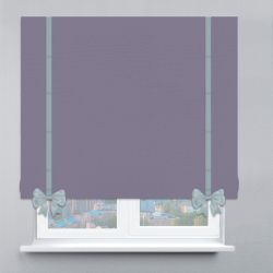 Римська штора DECOLIV Велюр с цепочным карнизом с кантами и бантами лавандовый