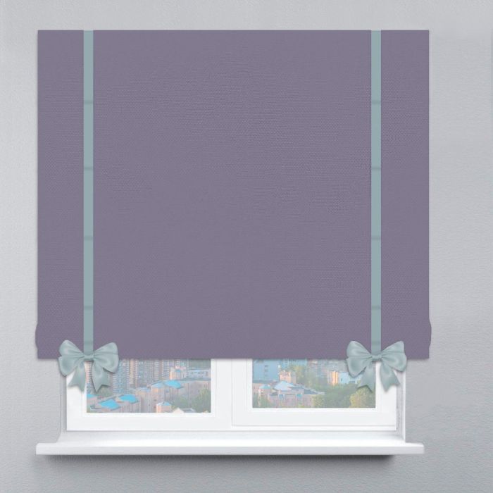 Римська штора DECOLIV Велюр с цепочным карнизом с кантами и бантами лавандовый
