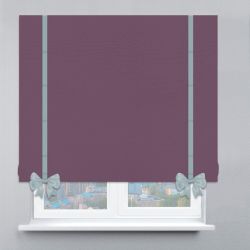 Римська штора Велюр з кантами та бантами ліловий