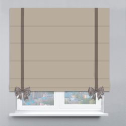 Римська штора Велюр з кантами та бантами горіховий