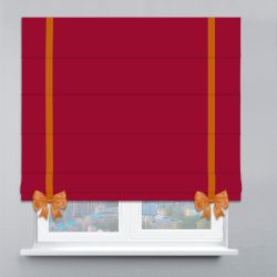 Римська штора Велюр з кантами та бантами червоний
