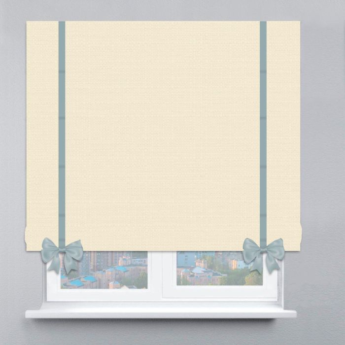 Римська штора DECOLIV Лен с кантами и бантами шампань