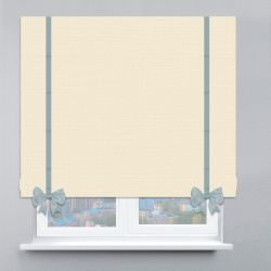 Римська штора Льон з кантами та бантами шампань