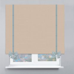 Римська штора Льон з ланцюжковим карнизом з кантами та бантами бежевий