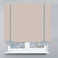 Римська штора Рогожка Premium з кантами та бантами бежевий