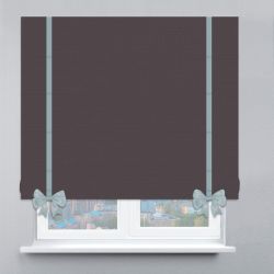 Римська штора Рогожка Premium з кантами та бантами графітовий