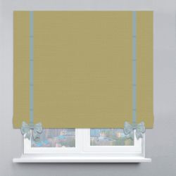 Римська штора Рогожка Premium з кантами та бантами салатовий