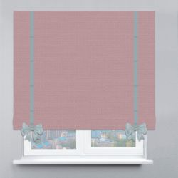 Римська штора Рогожка Premium з кантами та бантами пудровий