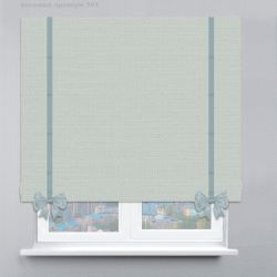 Римська штора Рогожка Premium з кантами та бантами м'ятний