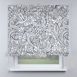 Римська штора з ланцюжковим карнизом місто абстракції