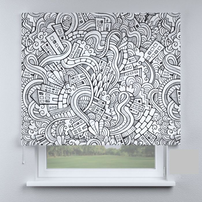 Римська штора з фотодруком місто абстракції