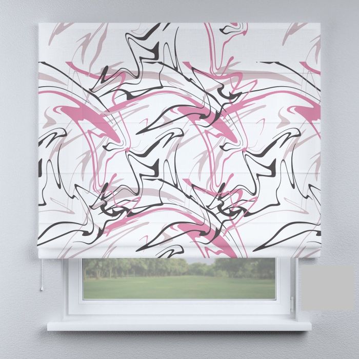 Римська штора з ланцюжковим карнизом смужки різнокольорові