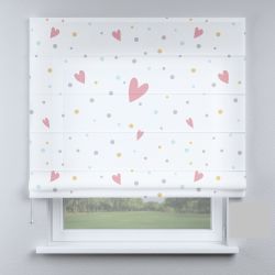 Римська штора з фотодруком серце на білому фоні