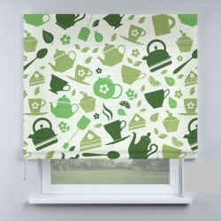 Римська штора з фотодруком кухонні зелені