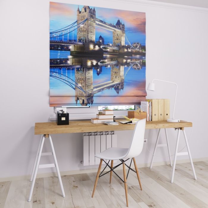 Римська штора з ланцюжковим карнизом нічний міст