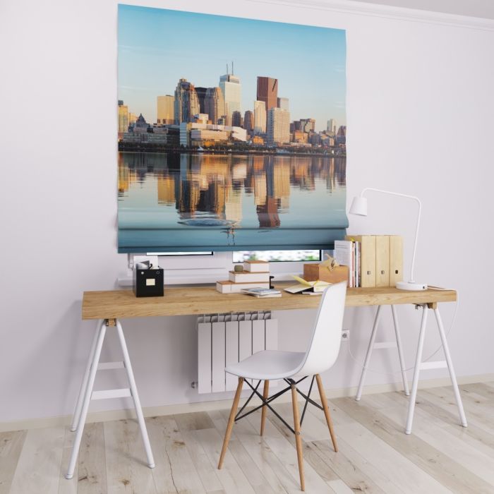 Римська штора з ланцюжковим карнизом місто