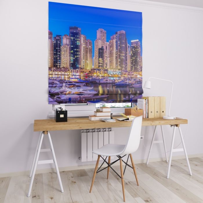 Римська штора DECOLIV ночной город с катерами