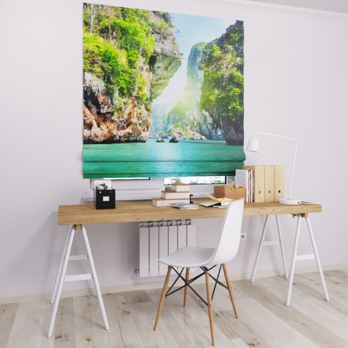 Римська штора з ланцюжковим карнизом скали