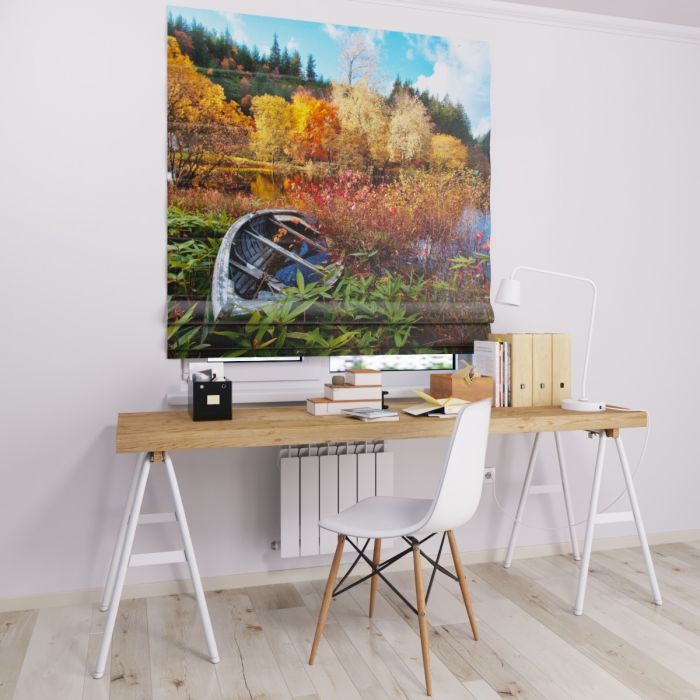 Римська штора з фотодруком природа з човном