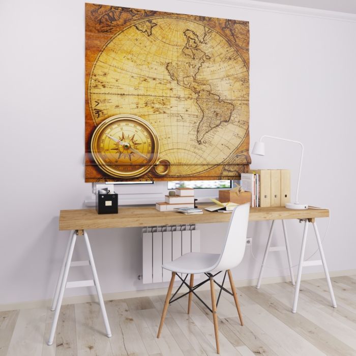 Римська штора з ланцюжковим карнизом карта старовинна