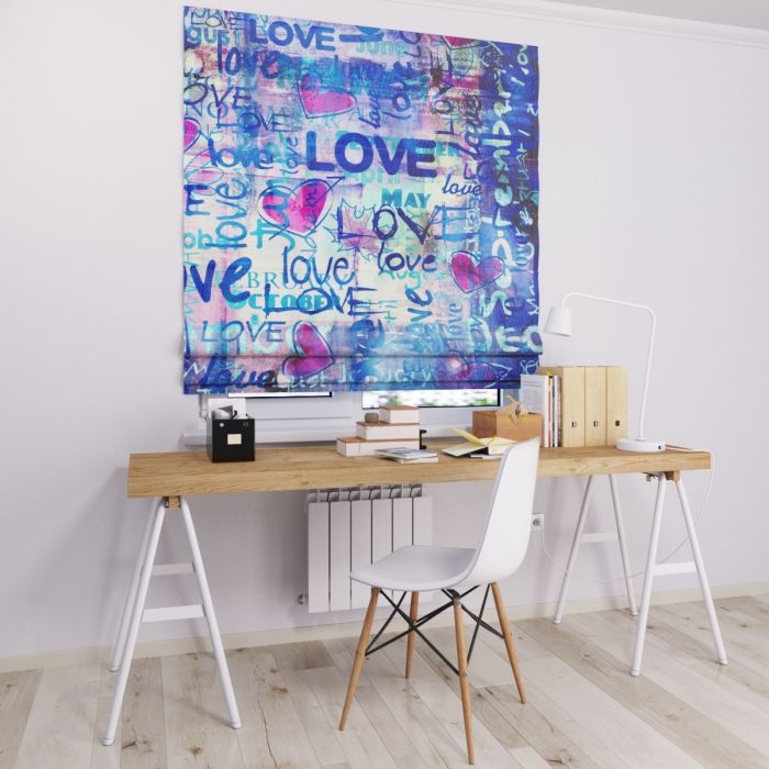 Римська штора з ланцюжковим карнизом кохання