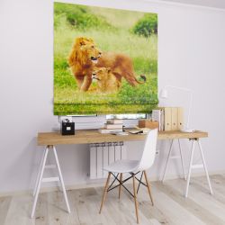 Римська штора з фотодруком леви