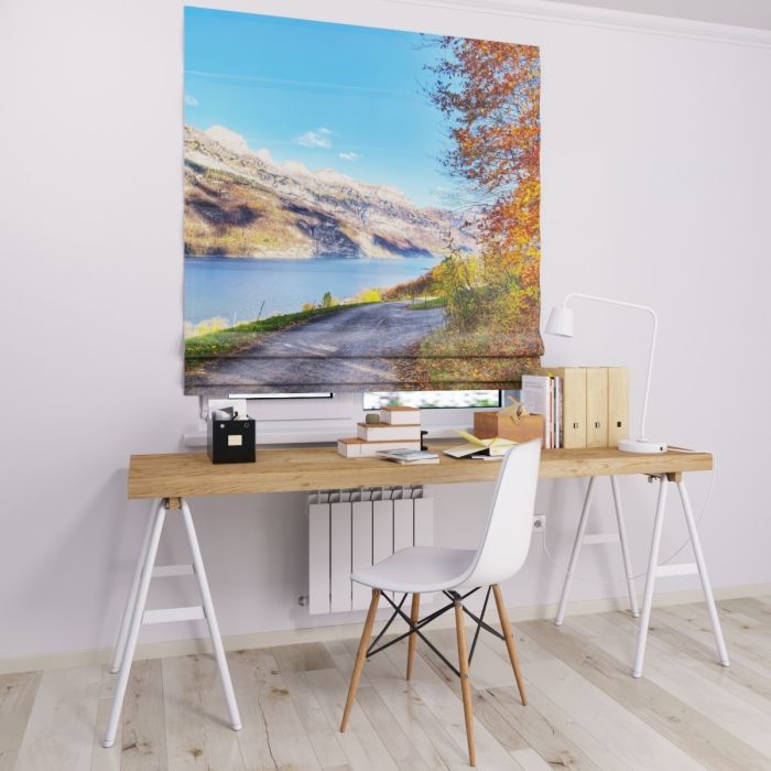 Римська штора з фотодруком озеро біля стежки