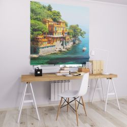 Римська штора з фотодруком будинок на березі