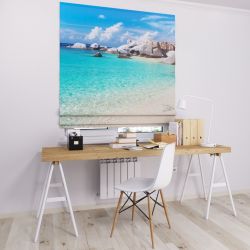 Римська штора з фотодруком блакитний берег