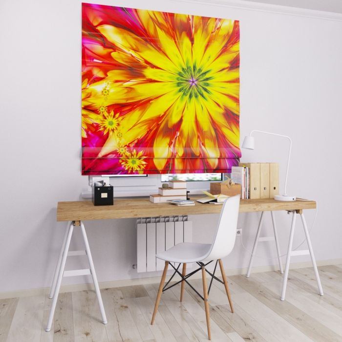 Римська штора DECOLIV цветок желтый