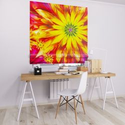 Римська штора з фотодруком квітка жовта