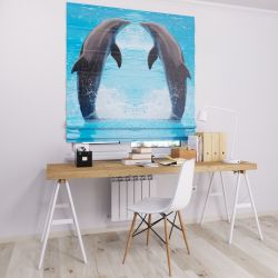 Римська штора з ланцюжковим карнизом дельфіни