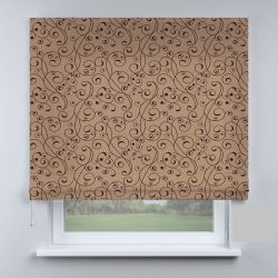 Римська штора з фотодруком вензеля коричневі