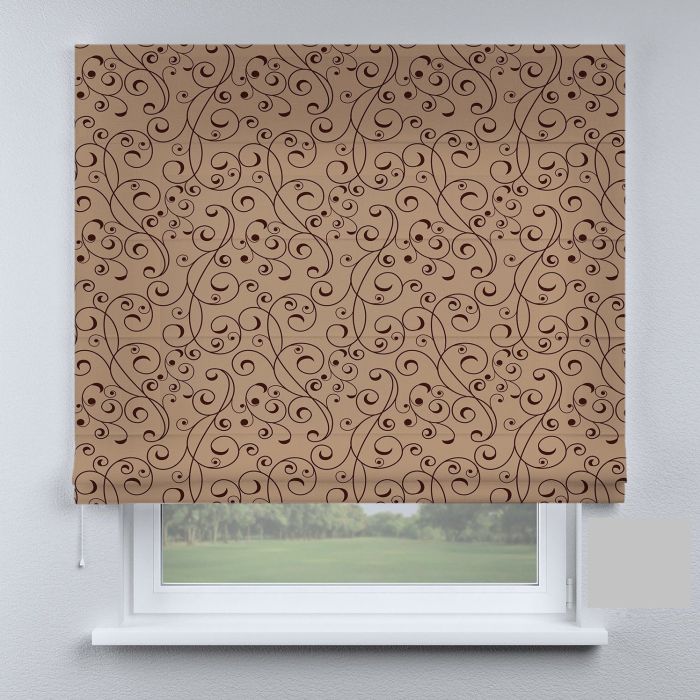 Римська штора з ланцюжковим карнизом вензеля коричневі