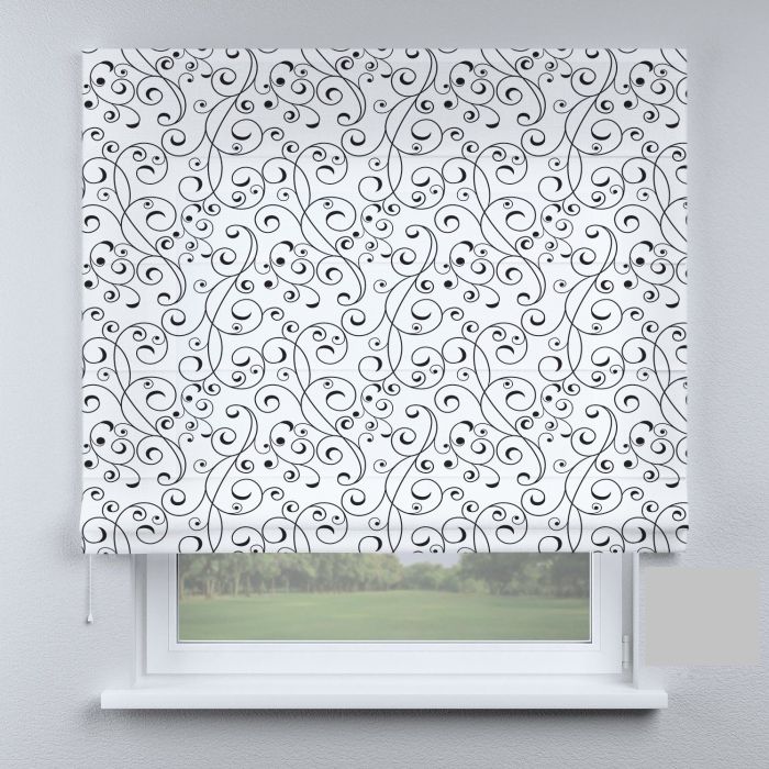 Римська штора DECOLIV вензеля на белом